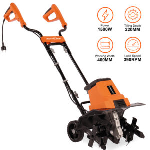 Neptune NC-41E ,1500 W Electric Portable Mini Garden Tiller (Cultivator,Weeder) with 6 Blades, Adjustable Working Width 32 CM, Working Depth 22 CM, Ideal Cultivator for Soil Loosening