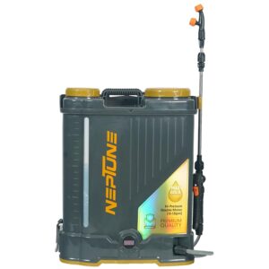 Neptune Max-14-Plus 20L Backpack Battery Operated Sprayer | 12V 14AH Double Motor | 0-120 PSI Adjustable Pressure with 5 Nozzles | with Italian Gun for Agriculture and Garden Use