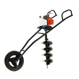 Neptune AG-62T Wheel Single Person Operated Earth Auger with Trolley | Powerful 63cc 2 Stroke Heavy Duty Petrol Engine | 12 Inch Drill Bit | for Digging Holes, Plantation & Fencing Purpose
