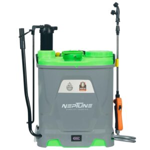 Neptune Silver Pro-21 2-in-1 Battery & Manual Knapsack Sprayer 12V 8Ah, 18L Tank, Digital Battery Indicator & 4 Nozzles for Agriculture & Gardening