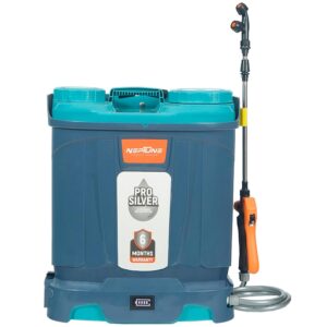 Neptune Silver Pro-14+ Knapsack Battery Sprayer 12V 14Ah Double Motor, 18L Tank, Digital Battery Indicator & 5 Nozzles for Agriculture & Farming