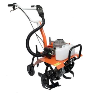 CROP10 63CC 3HP Petrol Mini Power Tiller, 2-Stroke Engine, 45CM Working Width, 10CM Depth, High Carbon Steel Blades for Farming & Weeding