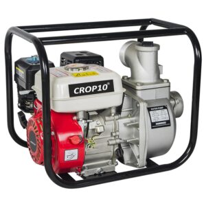 Crop10 WP-30 Petrol Water Pump 6.5HP 196CC 4-Stroke Engine, 3600 RPM, 3 Inch Inlet & Outlet for Agriculture, Irrigation & Water Transfer